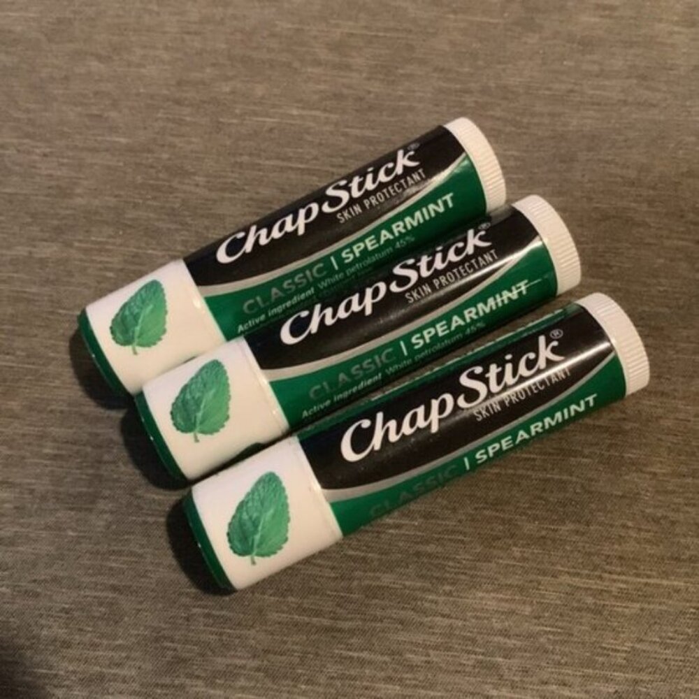 3x ChapStick "Classic Spearmint" Moisturizing Lip Balm NET WT 0.15 OZ